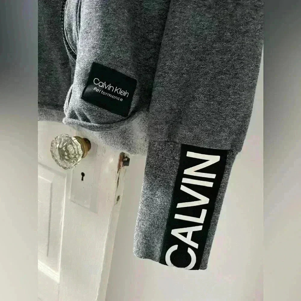 calvin klein‎ grey zip up hoodie - Picture 2 of 5